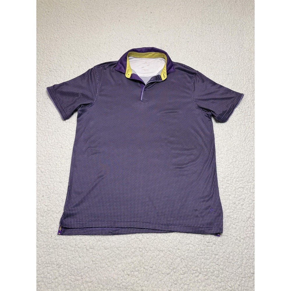 Head Golf Mens Polo Shirt Purple Geometric Performance Short Sleeve Size Small